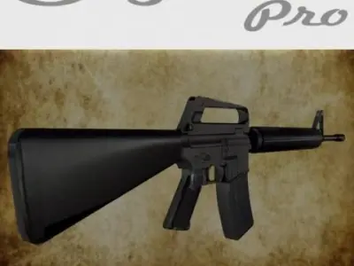 M-16 low-po Low-poly 3D model
