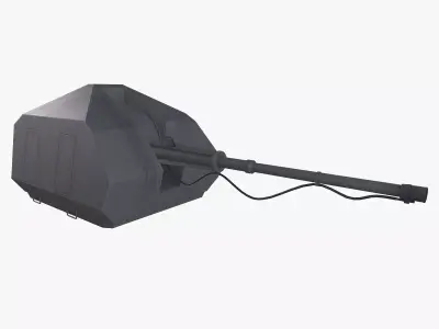 Ship Gun A-190-1 Low-poly 3D model