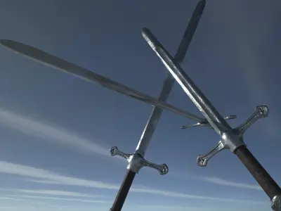 Medieval Sword 2 PBR GR Low-poly 3D model