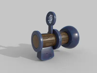 Stylized cannon Low-poly 3D model