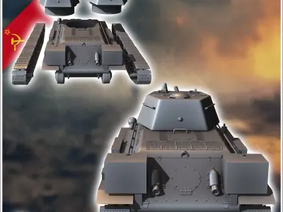 T-34-76 M1942 - Soviet army WW2 Second World East front Ostfront 3D print model