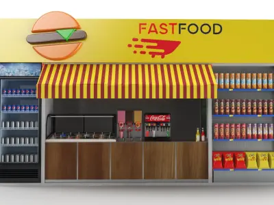 Food kiosk 3D model purchase