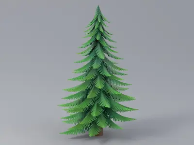 Cartoon Fir Tree 04 3D model