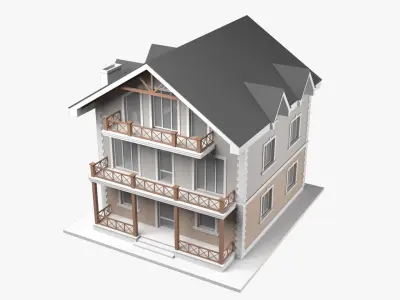 Cottage Low-poly 3D model