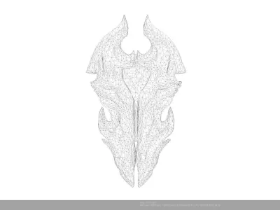 Stylized Dark Fantasy Demonic Shield 3D Model - AI Low-poly 3D model