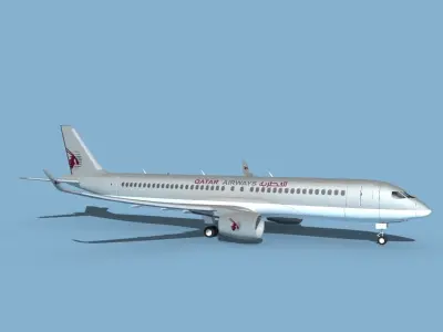 Airbus A220-300 Qatar Airways 3D model