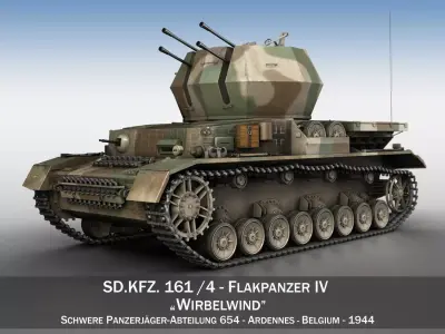 Flakpanzer IV - Wirbelwind - sPz Jg Abt 654 3D model