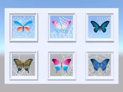 butterfly Poly color 3D model