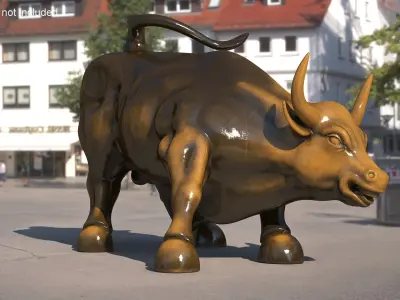 Wall Street Charging Bull Sculpture 3D model