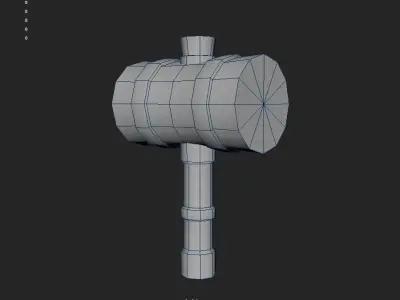 low poly hammer wooden Free low-poly 3D model