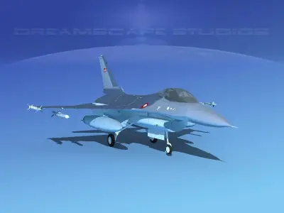 Gen Dyn F-16A Falcon RDAF 3D model