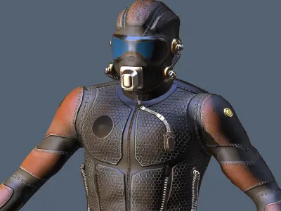 Tech Commander Low-poly 3D model