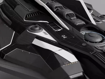 Spaceship v1 with full interiors 3D model