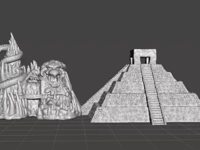 6MM SCALE AZTEC PYRAMID MINIATURE MODEL FOR FANTASY SCIFI GAMES 3D print model