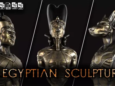 Egyptian Sculptures 3D model