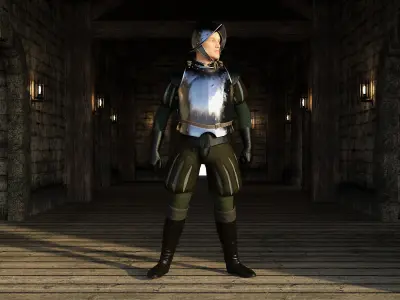 Conquistador Soldier Rigged Low-poly 3D model