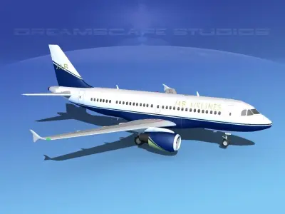 Airbus A319 JAB Airlines 3D model