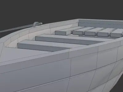 Low Poly 3D Rowboat Model - PBR Texture Low-poly 3D model