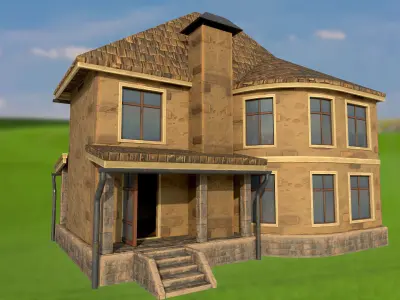 House homestead villa PBR game ready Low-poly 3D model