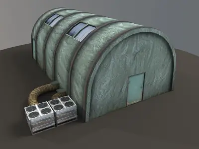 Military tent Low-poly 3D model