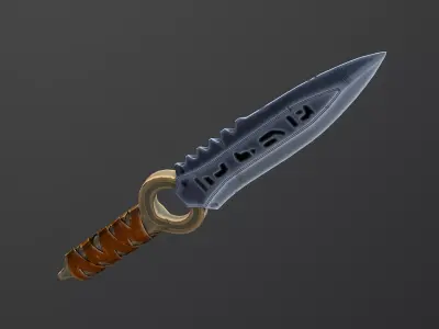 Rune stone dagger Low-poly 3D model