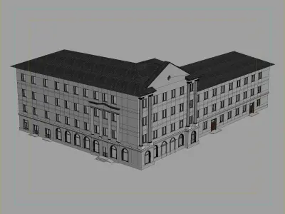 Classic Soviet residential building 3D model