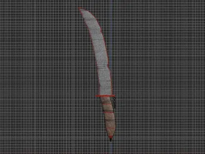 Low poly sword game ready PBR samurai Free low-poly 3D model