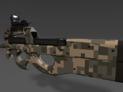 FN P90 Personal Defense Weapon 3D model Low-poly 3D model