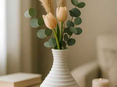 Textured Elegance Printable Vases Set - Commercial Use 3D print model