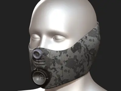Gas mask helmet 3d model scifi Low-poly Low-poly 3D model