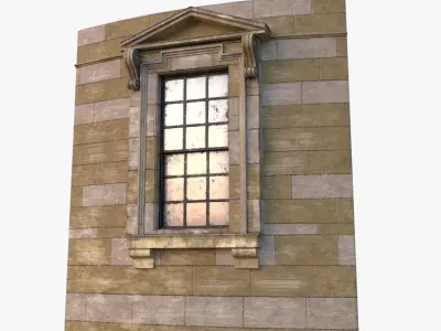 Brick Wall 0001 Modular Low-poly 3D model