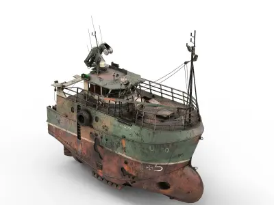 Fishing broken Trawler  3D model