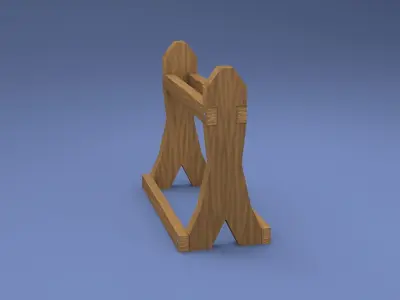 Hand-painted Medieval Weapon Rack Free low-poly 3D model