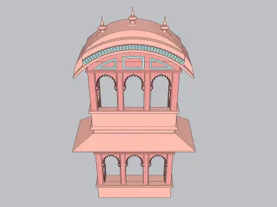 indian jodhpuri stone chatri 3D model
