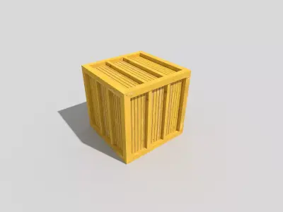 low poly wooden crate Low-poly 3D model get