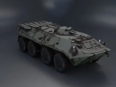 BTR-80 military 8x8 Armer Truck Low-poly 3D model