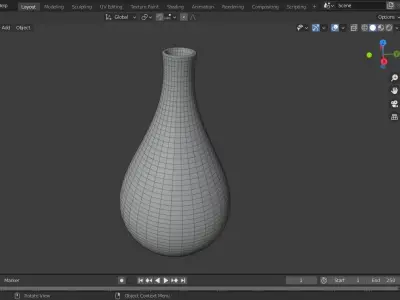 Ceramic White Vase 1 Free 3D model