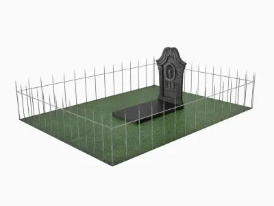 Grave Low-poly 3D model