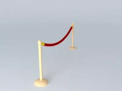 Velvet Rope with Stands Free 3D model