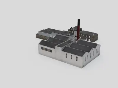 Oban Distillery Stone Buildings Low-poly 3D model