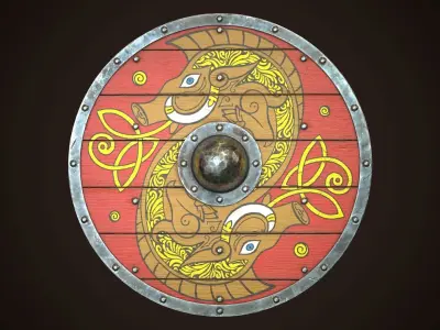 Viking Shield 02 Low-poly 3D model