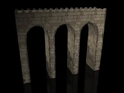 Medieval Bridge Low-poly 3D model