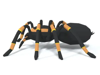 Low Poly Cartoon Tarantula Low-poly 3D model