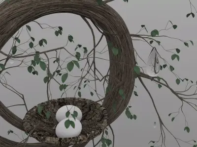 Bird Nest modeled egg 3D model