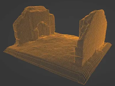 Ruin of Old Stone Building - Game-Ready Photoscan Low-poly 3D model
