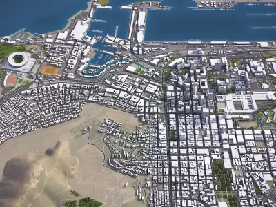 Cape Town Low-poly 3D model