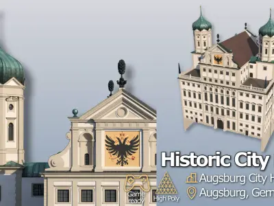 Renaissance City Hall Augsburg Low-poly 3D model