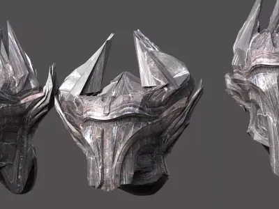 Sci Fi Fantasy Mandalorian style helmet 3 designs 3D model