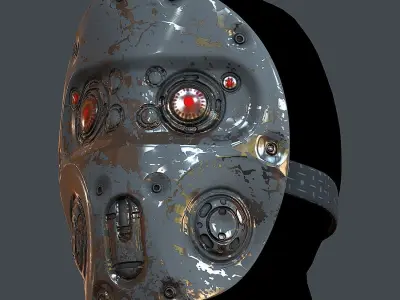 Gas mask helmet 3d model scifi Low-poly Low-poly 3D model 64