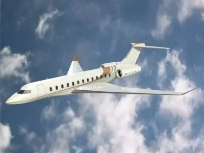 Bombardier global 8000 luxury jet Low-poly 3D model